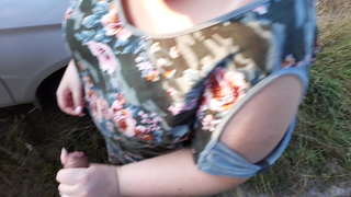 Avalik kurat vene BBW ta imeb riista ja saada perses väljas