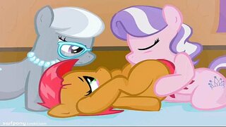 PONY අසභ්ය... Rinbow ඉර, Fluttershy, ගොම්මන් Sparkle, Applebloom.